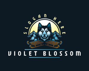 Husky Sled Dog logo design