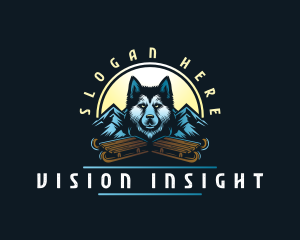 Husky Sled Dog logo design