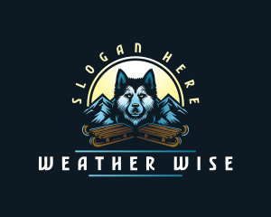 Husky Sled Dog logo design