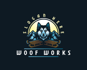 Husky Sled Dog logo design