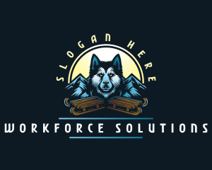 Husky Sled Dog logo design