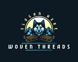 Husky Sled Dog logo design