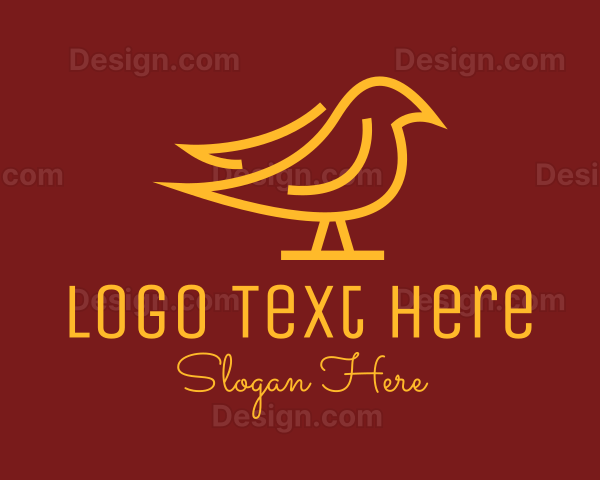 Golden Simple Bird Logo