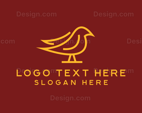 Golden Simple Bird Logo