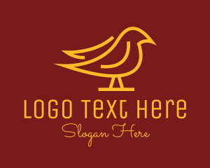 Golden Simple Bird logo