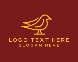 Golden Simple Bird logo