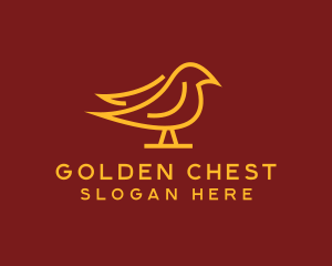 Golden Simple Bird logo design