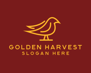 Golden Simple Bird logo design