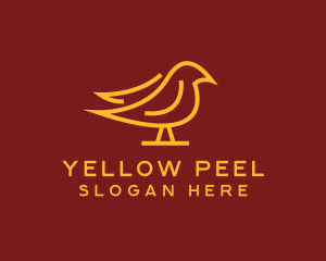 Golden Simple Bird logo design