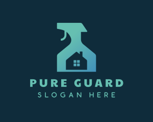 House Disinfectant Spray Bottle logo design