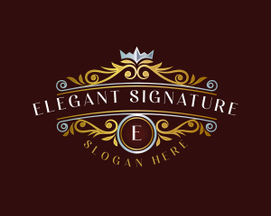 Elegant Crown Crest logo design