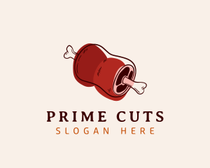 Pork Meat Food logo design