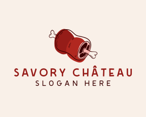 Pork Meat Food logo design