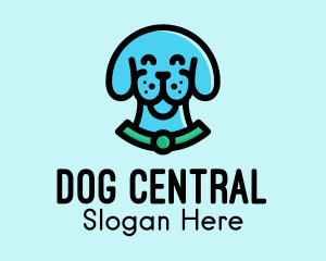 Happy Blue Dog logo design