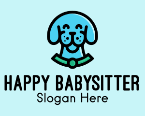 Happy Blue Dog logo design