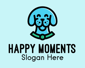 Happy Blue Dog logo design