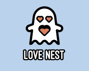 Spooky Love Ghost logo design