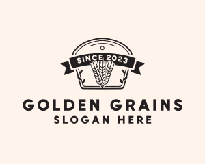 Wheat Grain Badge logo design