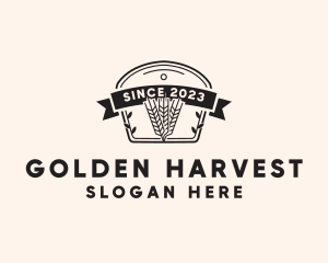 Wheat Grain Badge logo design