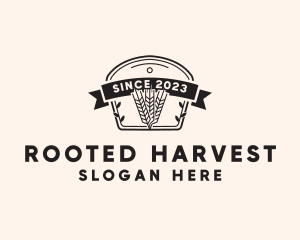 Wheat Grain Badge logo design