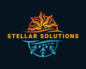 Sun Snowflake Hvac logo design