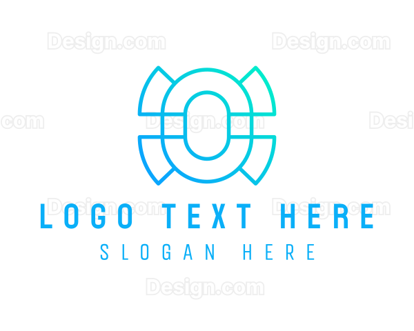 Futuristic Cyber Neon Letter O Logo