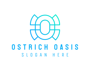 Futuristic Cyber Neon Letter O  logo design