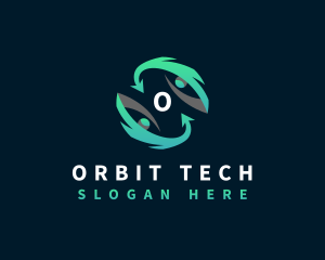 Modern Arrow Orbit logo design