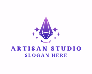 Crystal Gemstone Jewelry logo design