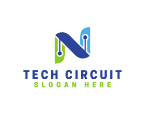 Innovations Circuit Letter N  logo