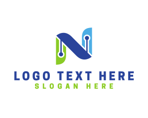 Software - Software Circuit Letter N logo design