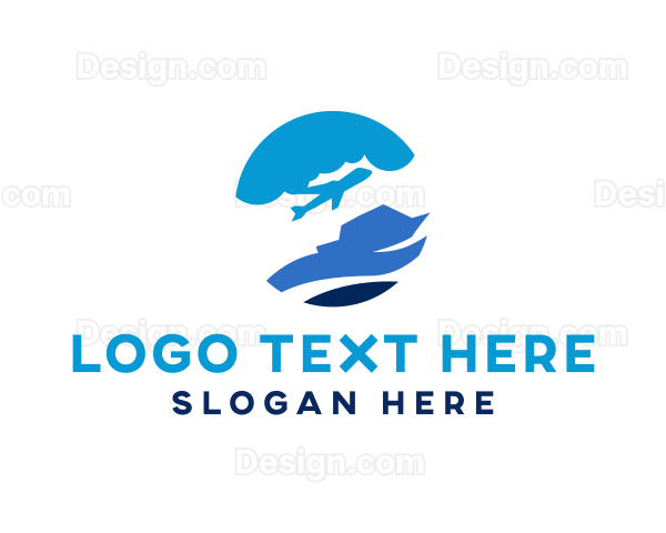 Airplane Cruise Ship Travel Logo