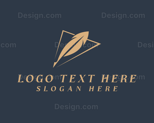 Triangle Arrow Feather Pen Logo