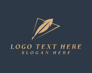 Triangle Arrow Feather Pen logo