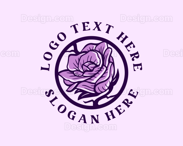 Rose Organic Flower Logo