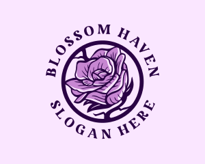 Rose Organic Flower logo design