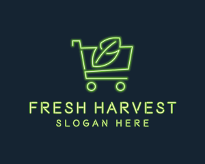 Neon Organic Shopping logo design