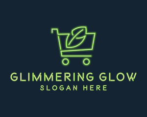 Neon Organic Shopping logo design