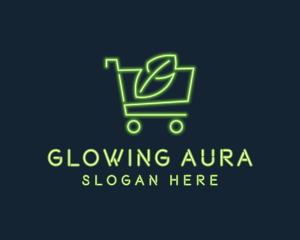 Neon Organic Shopping logo design