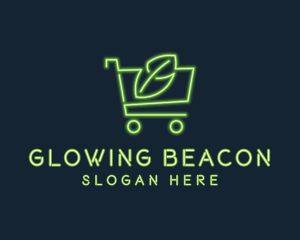 Neon Organic Shopping logo design