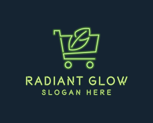 Neon Organic Shopping logo design