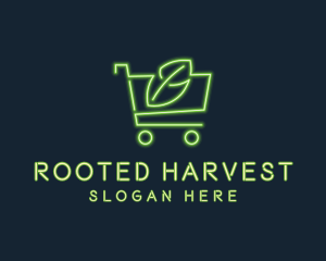 Neon Organic Shopping logo design