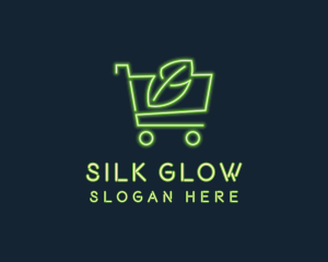 Neon Organic Shopping logo design