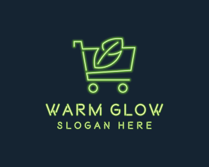 Neon Organic Shopping logo design