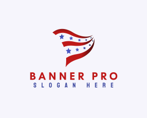 Patriotic National Banner logo design