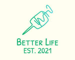 Green Monoline Syringe logo design