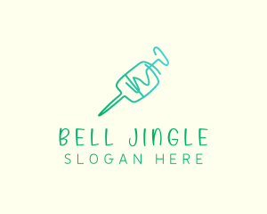 Green Monoline Syringe logo design