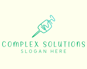 Green Monoline Syringe logo design