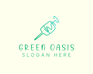 Green Monoline Syringe logo design