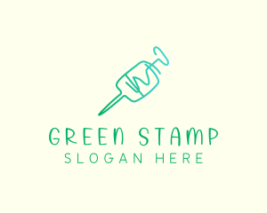 Green Monoline Syringe logo design